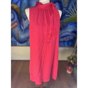 Ann Taylor NWT CORAL Sheath sleeveless Dress with Tie Neck size 12